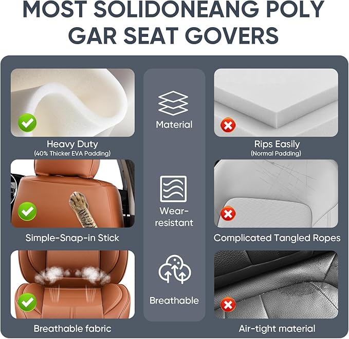 Auto Car Seat Covers Accessories Full Set Leather Cushion Protector Breathable Waterproof Seat Cover for Cars Universal Fit (Brown, FullSet Without Headrest)