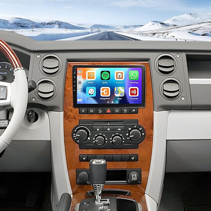 4+64G Car Stereo Radio for Jeep Commander 2008 2009 2010 2011, 10.1" Android 13 Car Radio Stereo Touchscreen Head Unit with Wireless CarPlay Android Auto GPS Navigation SWC FM DSP Bluetooth Camera Mic