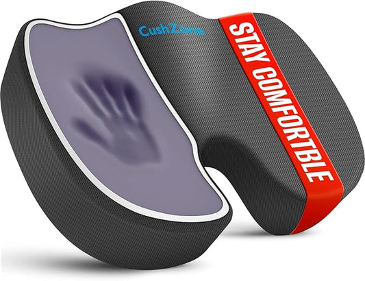 Seat Cushion, Office Chair Cushions, Car Seat Cushion, Non-Slip Sciatica & Back Coccyx Tailbone Pain Relief Chair Pad, Memory Foam Butt Pillow for Computer Desk, Wheelchair, Driving (Grey)