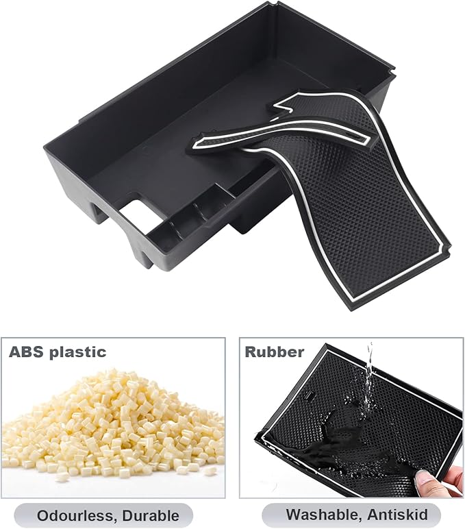 SKTU (Update) 2021 2022 2023 2024 Toyota Venza Center Console Organizer 2022 2023 2024 Toyota Venza Accessories ABS Black Materials Tray Armrest Secondary Storage Box (White)