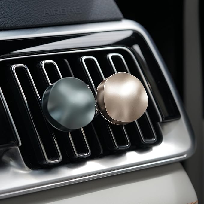 THEDOTS Metal Wave Car Air Freshener Vent Clip, Amber Moss, Water Ripple Design, Long-lasting Fragrance, Gift for Drivers