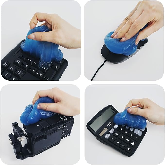 2 Pack Car Cleaning Gel Keyboard Cleaner Universal Auto Detailing Tools Car Interior Cleaner Cleaning Slime Dust Car Crevice Cleaner Car Accessories Keyboard Cleaner (2 Pack (Blue, Pink)