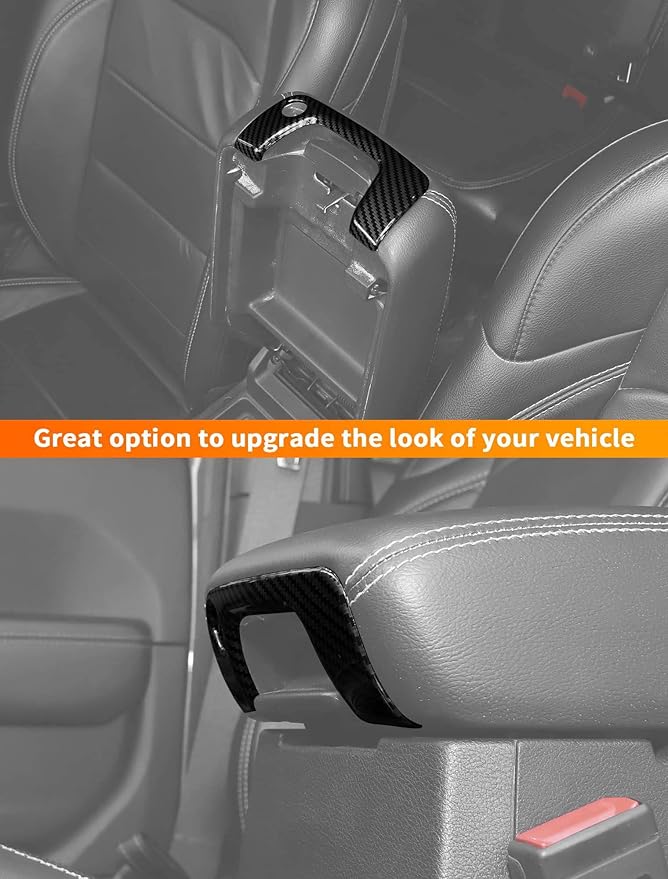 Savadicar Carbon Fiber Interior Accessories - Armrest Switch Bezel Trim Cover for 2018-Present Jeep Wrangler JL JLU 4XE & Gladiator JT - Premium Texture Interior Decor Upgrade Option, 1-Piece