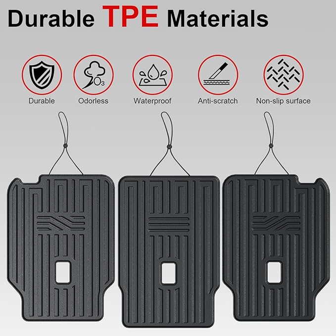 Kick Mats for 2020-2025 Ford Explorer, 2nd Row All-Weather TPE Seat Back Covers Backrest Mats for 2024 2025 Ford Explorer ST Accessories (7 Passenger Only)