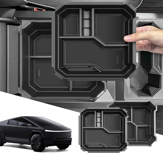 SXCY [2 PCS for 2024 Tesla Cybertruck Center Console Organizer for 2024 Cybertruck Accessories Armrest Console Tray for 2024 Cybertruck Console Organizer