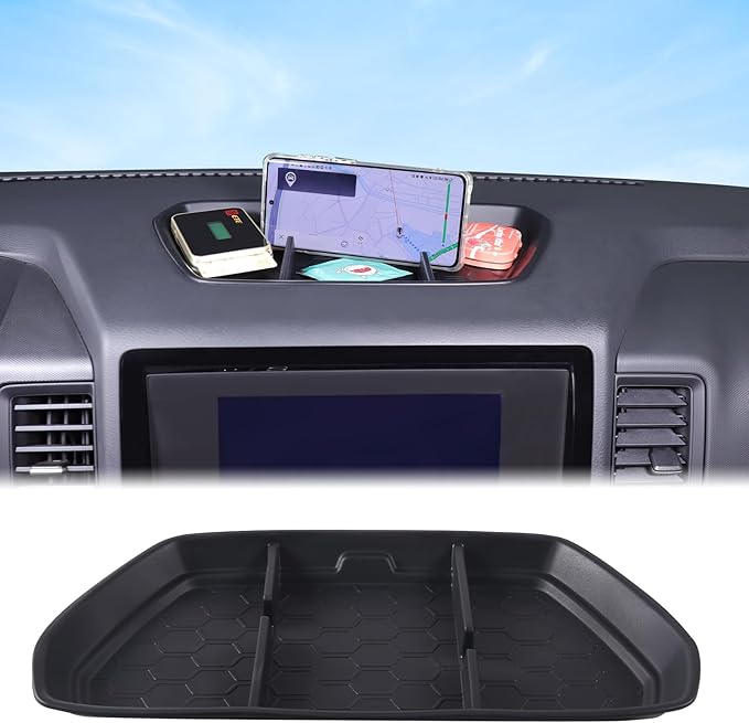 Aunginsy Center Console Dash Organizer Compatible with Nisan Frontier 2022 2023 2024 Pickup Truck Dashboard Table Tray Storage Box Dash Phone Holder Container Insert Box Anti-Slid Soft TPE Accessories