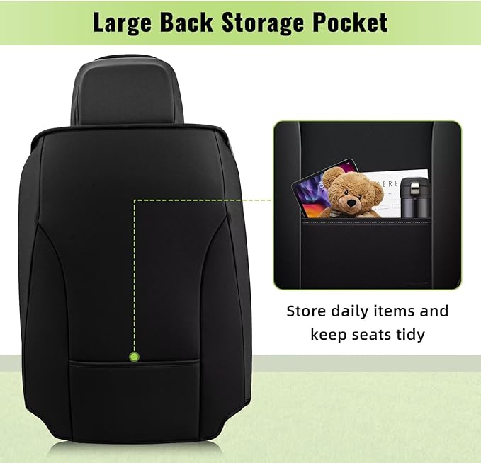 AOMSAZTO Car Seat Covers Fit for Cadillac XT4 2019-2025 Front Seat Cover Waterproof Faux Leather Automotive Auto Interior Protector Cushion (2 Seats,Black)