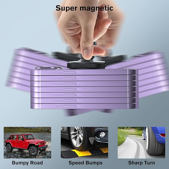 OHLPRO for Magsafe Car Mount Wireless Charger Magnetic Phone Holder Air Vent with Stick on Dashboard Compatible iPhone 16/15/14/13/12 Pro Max Mini,15W Fast Charging