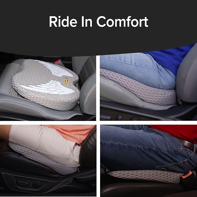 Auto Cushion with Memory Foam, AS SEEN ON FOX NEWS, Advanced Lumbar Helps Relieve Pressure Points, Molds to Any Body, Drive in Heavenly Comfort in Any Vehicle, Breathable, Washable Cover