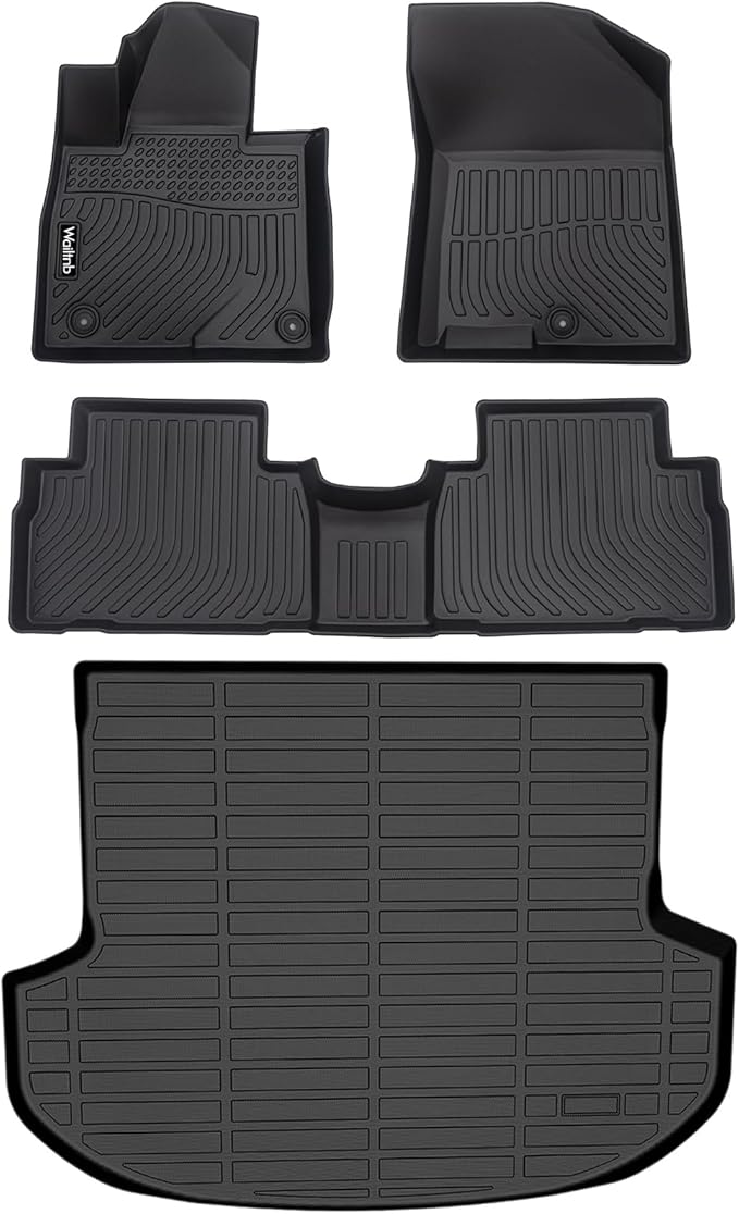 Wailtnb-Car Floor Mat for Hyundai Santa Fe 2019-2020 All-Weather Mat Protection Black Accessories