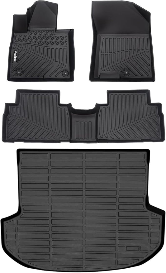 Wailtnb-Car Floor Mat for Hyundai Santa Fe 2019-2020 All-Weather Mat Protection Black Accessories