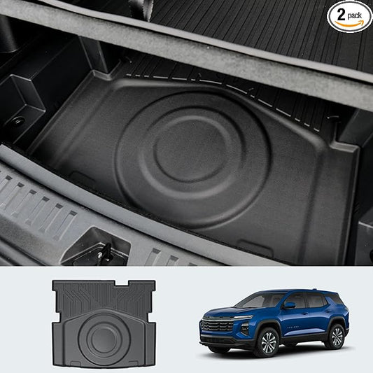 Under Cargo Mat for 2025 Chevy Equinox Fuel (Non EV), All Weather TPE 2nd Layer Trunk Mat for Chevrolet Equinox Accessories