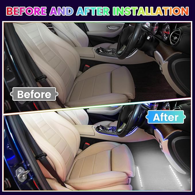 Atmosphere Lights Kit Strip Lights 2in1 Light Interior Car Lights Ambient Light Strip Flexible Color for car, DIY Interior and Exterior Decoration