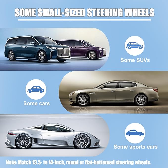 14 inch Furry Cute Steering Wheel Cover, Soft Fluffy Short Plush Auto Accessories, Non-Slip Cold-Proof Sweat-Proof Colorfast(Black with Gray)