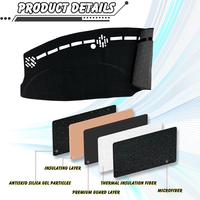 Non-Slip Dash Cover Dashboard Cover Mat Custom Fit Center Console Cover Sunshield Protector Pad Compatible with Dodge Charger 2011 2012 2013-2021 2022 2023 Accessories Pad (Black Trim)