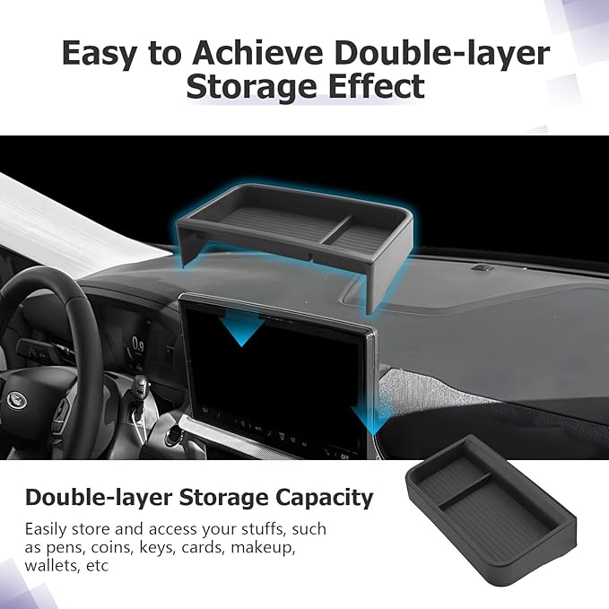 LUWU for 2025 Explorer Dashboard Storage Tray 2025 Ford Explorer Active/ST-Line/Platinum/ST 13.2-inch Behind Screen Organizer Center Console Display Box Dash Tray Explorer 2025 (Only for 13.2" Screen)