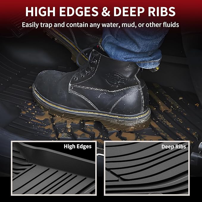 LASFIT Floor Mats for Toyota Corolla Sedan 2020-2026, All Weather TPE Custom Fit Car Mats for Toyota Corolla Accessories 1st & 2nd Row Floor Liners, Easy to Clean, Odorless, Black