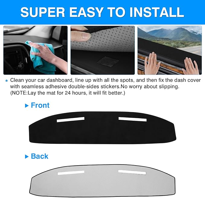 Autorder Dashboard Cover Mat for 1973-1977 1978 1979 Ford F100/F150/F250/F350/Bronco Pickup Truck Accessories Dash Cover Upgrade Velvet Dash Mat Sunshade Glare UV Rays Protector