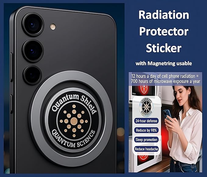 360° Adjustable Vacuum Magnetic Phone Holder, Airgrip - Magnetic Vacuum Phone Holder for Car, Vacuum Suction Magnetic Mount, Gym/Truck/Boat/Shower for iPhone & Android with Radiation Protector Sticker