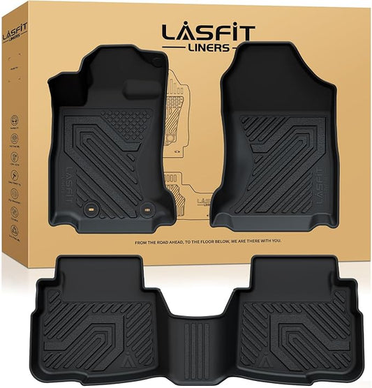 LASFIT Floor Mats for Subaru Outback & Legacy 2020-2025, All Weather TPE Custom Fit Easy Clean Durable No-Curling Floor Liners for Subaru Outback 1st & 2nd Row Car Mats, Black