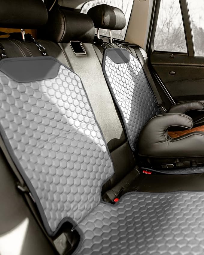 Owleys Premium Leather Car Seat Protector for Child Car Seat Cover from Dirt Scratches (Gray)