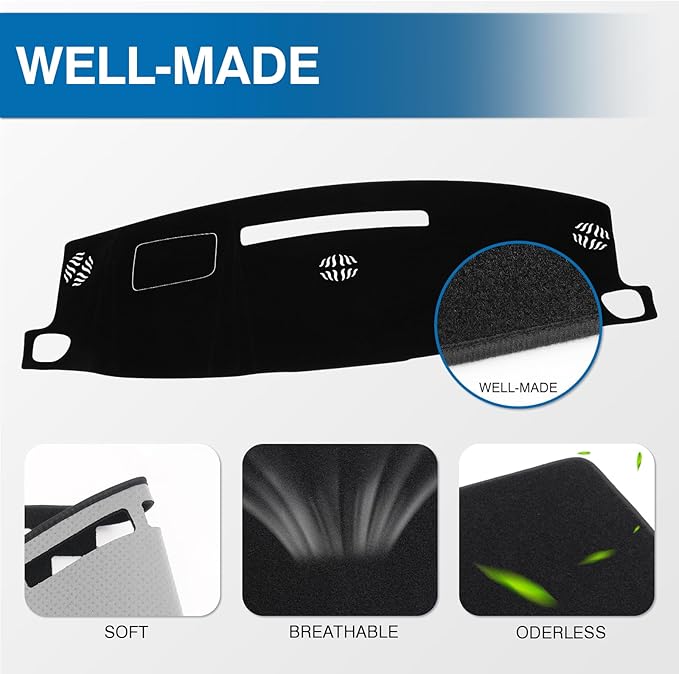 KUST Car Dash Cover for Chevrolet Suburban/GMC Yukon/Chevy Tahoe(Not for GMC Yukon Denali) 2021 2022 2023 Polyester Dashboard Cover Non-Slip Dashboard Cover Dash Mat Sunshade No Glare Black