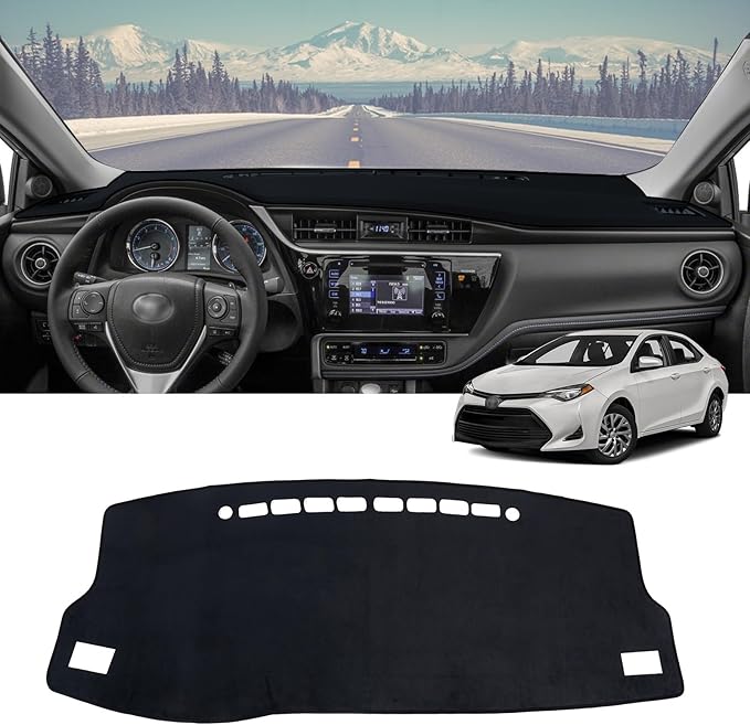 ZZEQYG Dash Cover for Toyota Corolla 2014 2015 2016 2017 2018 Accessories Flannel Dashboard Cover Dash Mat Center Console Cover Sunshield Protector Pad
