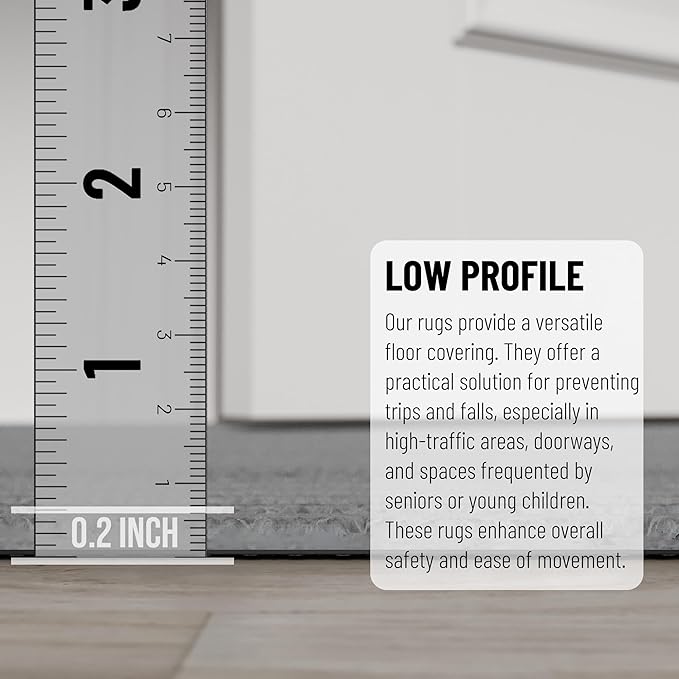 Ottomanson 2'7" x 46' Hallway Runner with Scraper Pile - Extra Durable Non-Slip Rug Mat for Indoor & Outdoor Use - Ideal for Kitchen, Entryway & Garage - High-Traffic Carpet, Gray