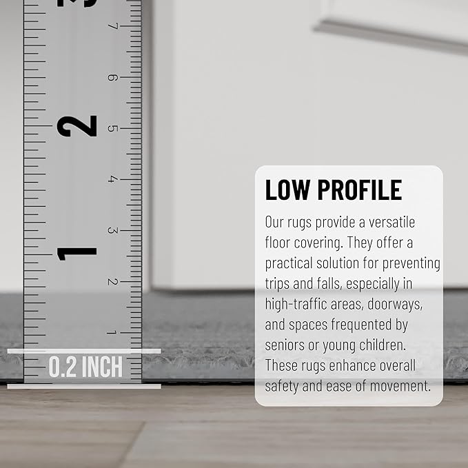 Ottomanson 3'11" x 15' Hallway Runner with Scraper Pile - Extra Durable Non-Slip Rug Mat for Indoor & Outdoor Use - Ideal for Kitchen, Entryway & Garage - High-Traffic Carpet, Gray