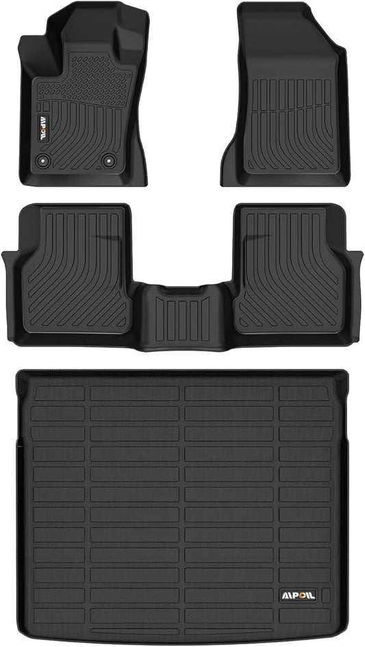 AIPOIL® Floor Mats & Cargo Liner Set for 2023 2024 2025 Dodge Hornet GT & GT Plus & R/T Plug-in Hybrid All Weather Protection TPE Anti-Slip Automotive Full Set Custom Car Mats Accessories - Black