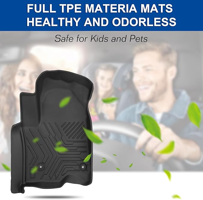 Weize Floor Mats Cargo Liner for Chevrolet Silverado 1500/GMC Sierra 1500 2019-2024 2025, Chevy Silverado/GMC Sierra 2500HD/3500HD Crew Cab 2020-2024 2025 (Rear Row with Carpeted Under-seat Storage)