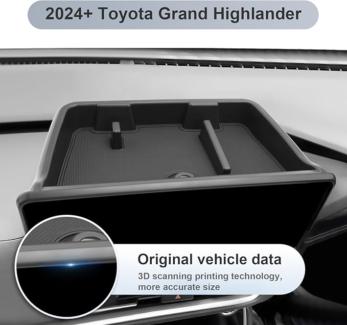 SKTU for 2024 2025 2026 Toyota Grand Highlander Dashboard Organizer 2024 2025 2026 Grand Highlander(Hybrid) Behind Screen Organizer 2024 2025 2026 Grand Highlander Accessories with Sunglasses Holder
