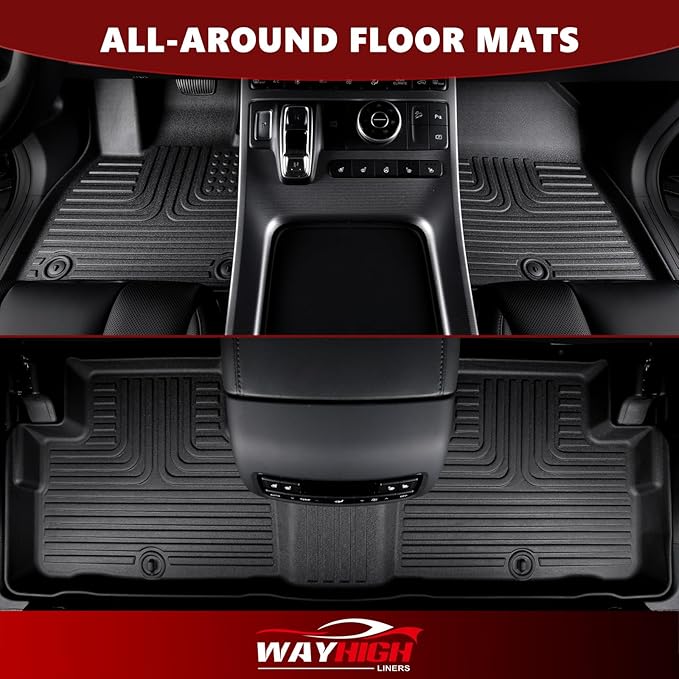 Wayhigh-for 2022-2024 2025 Mitsubishi Outlander (Not Fit PHEV or Sport Models) All Weather Floor Mats and Cargo Liner Set TPE Car Mats Floor Liners Outlander Trunk Mat Accessories