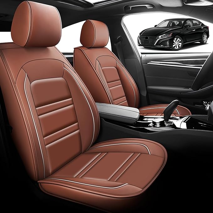 Seat Cover for Nissan Car Altima 1998-2025 | Car Seat Covers Front Seats, Waterproof Seat Protectors, Automotive Front Seat Covers (Front Seat, Coffee)
