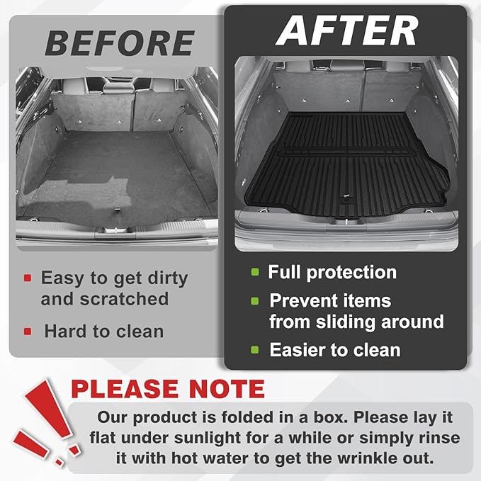 TripleAliners All-Weather Mats Compatible with 2025 2024 Dodge Charger EV Accessories Floor Liners Trunk Cover Custom Fit TPE Heavy-Duty Liners (Trunk Mat)