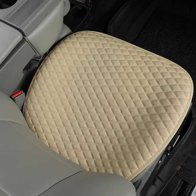 West Llama PU Leather Car Seat Covers Protectors, Bottom Seat Covers for Cars Fit Ford F-150,F-250,F-350(Beige)