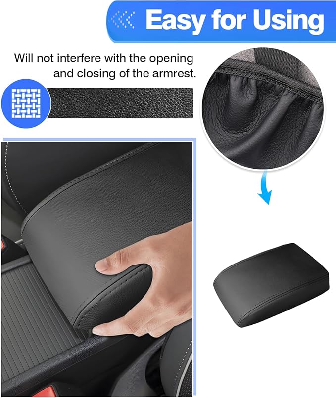 Autorder Center Console Cover for VW Golf Mk8 2022 2023 2024 Volkswagen Golf Accessories Armrest Cover Anti-Scratch Middle Console Pad Leather Armrest Protector