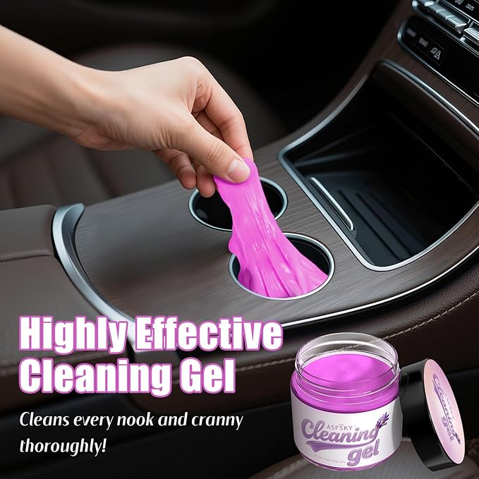 ASFSKY Car Cleaning Gel (Purple,Lavender) Cleaning Putty Universal Dust Cleaning Car Interior Cleaner Keyboard Dust Remover Car Slime Gifts for Men Women Girl（1 Pack）