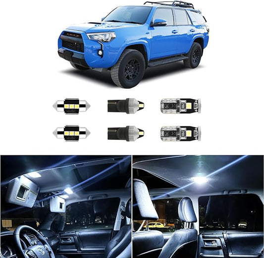 EASY EAGLE 16 Psc Super Bright 6000K Blue LED Interior Light: Bulbs Kit Package for 2010-2020 2021 Toyota 4Runner + and Install Tool (Blue)