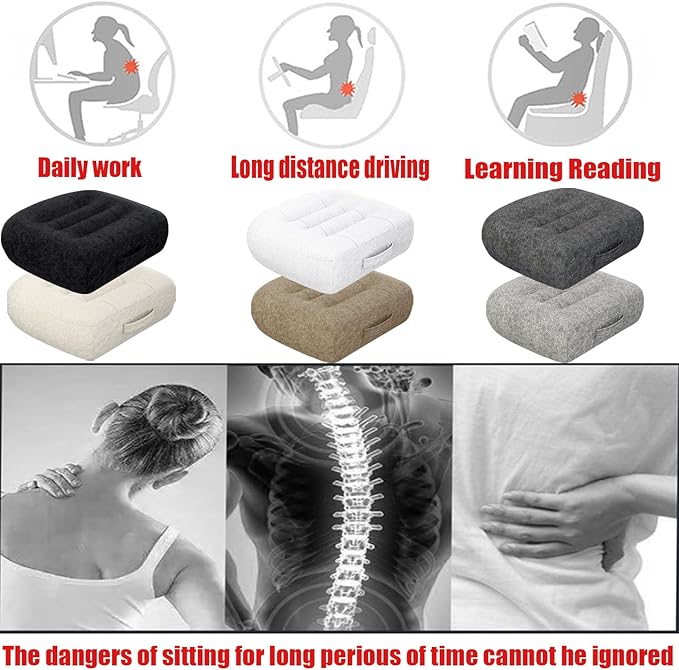 adult short driver car seat booster/booster seat for adults/thick Office Chair Booster Seat,for Short People Effectively Increase Field of View Lower Back Fatigue Relief,for Cars,Office,Home（black）