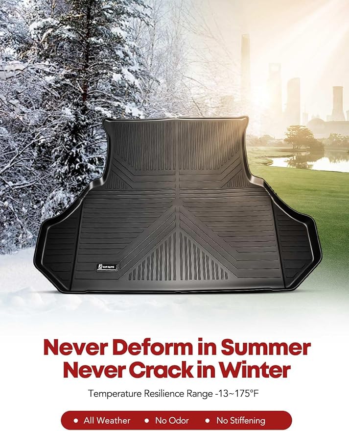 YHTAUTO Cargo Mat Compatible with Chrysler 300 2011-2023 AWD Dodge Charger 2011-2022 5 Seats, TPE All Weather Car Mats Waterproof Anti-Slip Odorless Floor Liner Trunk Mat