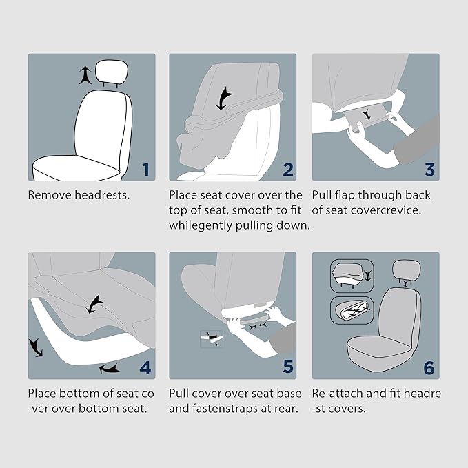 Skechers Memory Foam™ Car Seat Cover Full Sets, Hexcomb Breathable Thick Seat Covers, Airbag Compatible, Automotive Comfort & Protection for Most Cars,Van,Trucks, SUVs (Beige,Full Set)