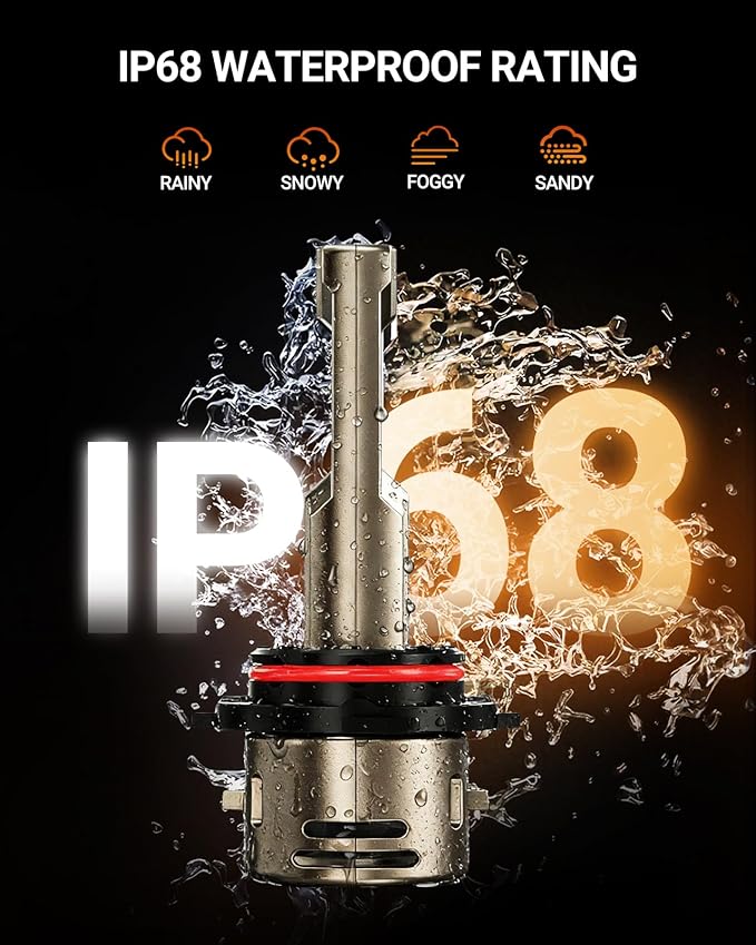 SEALIGHT L2S 9012 LED Light Bulbs, 10X Super Brighter 6500K Cool White 9012 HIR2 LED Headlight Bulb with Fan, 1:1 Halogen Mini Size, Plug N Play, Pack of 2