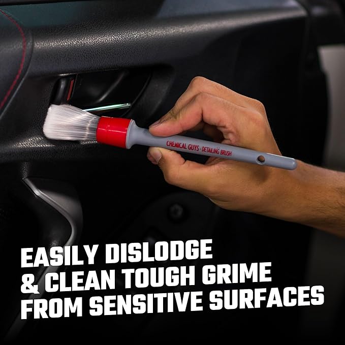 Chemical Guys All in the Details Interior Detailing Brush Set - 3-Piece Soft & Durable Car Detailing Brushes for Vents, Consoles, Buttons, Trim & Hard-to-Reach Areas in Cars, Trucks, SUVs & RVs