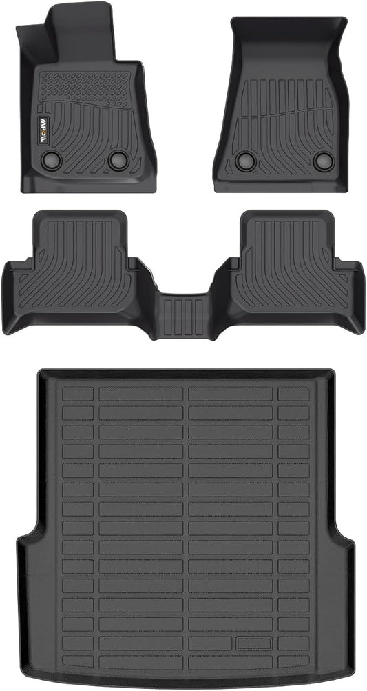 AIPOIL® Floor Mats & Cargo Liner Set for 2022-2025 BMW i4 All Weather Protection TPE Anti-Slip Automotive Full Set Custom Car Mats Accessories - Black