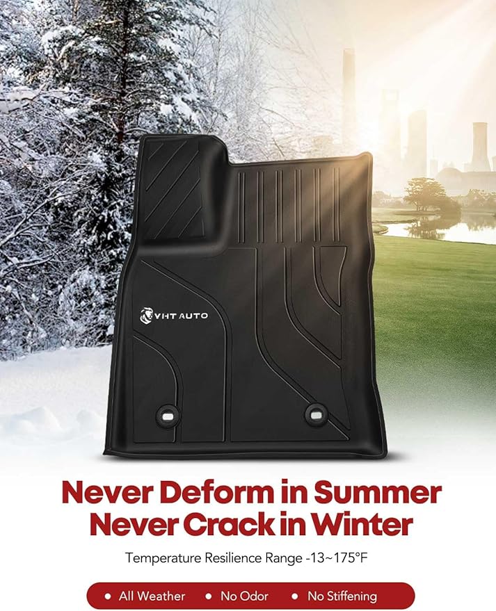 YHTAUTO Fit 2025 2024 2023 2022 Toyota Tundra Floor Mats | Only Fit CrewMax | TPE All Weather Floor Liner, 1st 2nd Row Car Mats