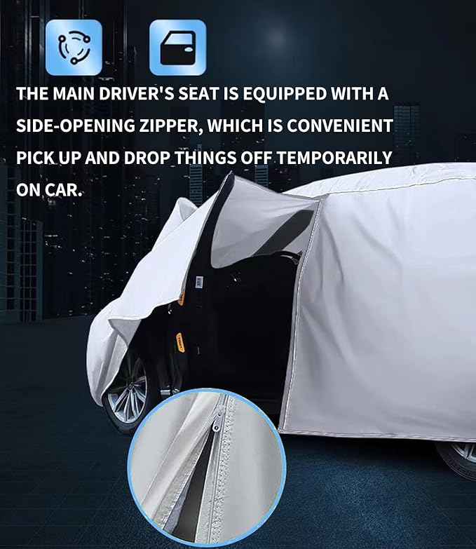 Custom-Fit for BMW Car Cover, 7 Layers Car Cover Waterproof All Weather for Automobiles, Outdoor Full Cover Rain Sun UV Protection with Zipper (for BMW 7 Series)
