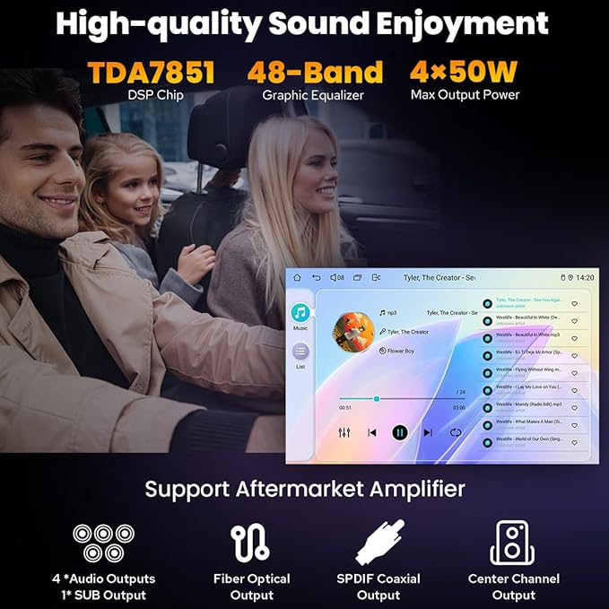 JOYING Car Radio for Toyota Tacoma 2005-2015 Android 13 Car Stereo 9 Inch Head Unit with Carplay & Android Auto, Mirror Link, GPS Navigation, Bluetooth, Volume Knob(JY-TT187N8)