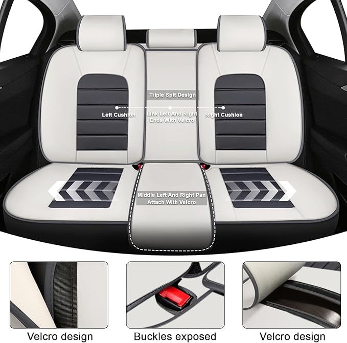 5 Car Seat Covers for Toyota RAV4 2000-2026 Breathable Car Seat Cover,Anti-Slip Waterproof Seat Protectors with Airbag,Automotive Vehicle Cushion with Storage Pockets (Standard,Gray)