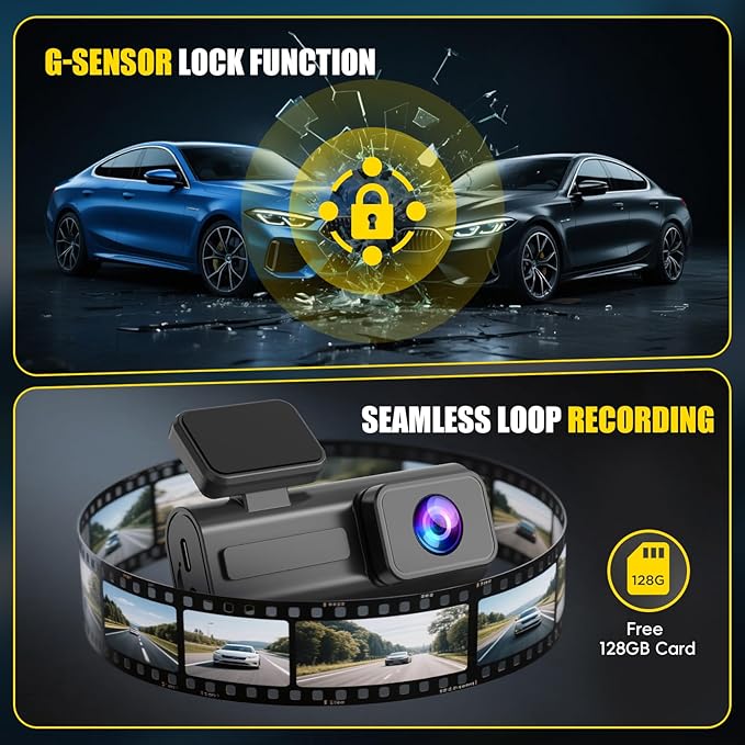 Dash Cam Front 4K, Front Dash Camera for Car with Free 32GB SD Card WiFi Mini Dashcam with APP Control, GPS, Night Vision, Parking Monitoring, G-Sensor, Loop Recording